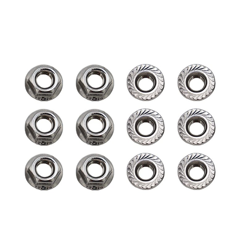 STORMCUBE M10x1.5mm DIN6923 Serrated Flange Nuts 12 Pack 304 Stainless Steel Hex Lock Nuts Full Thread for Industrial Construction Fasteners - Image 4